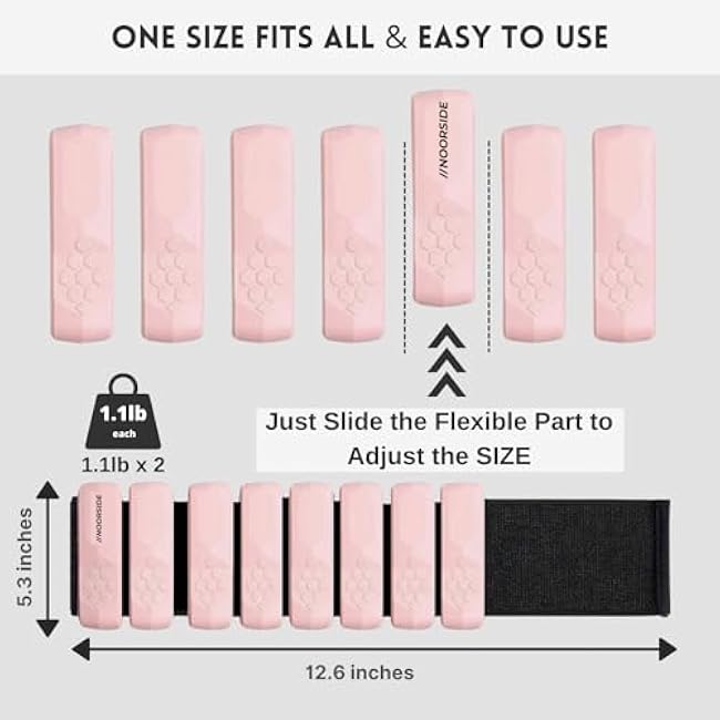 Ankle weights and Adujstable Wrist Weights for Women and Men | 1.1 lb each (2.2 lbs per set) | One Size Fits All | Perfect For Walking, Running, Pilates, Yoga, Workout