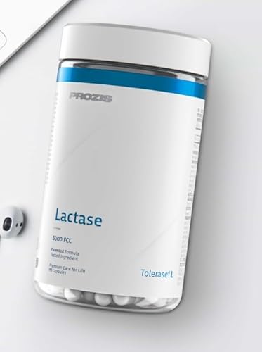 Prozìs Lactase 5000 FCC 90 capsule - Tolerase™ L (beta-Galattosidasi) -Dosaggio elevato - Intolleranza al lattosio + intolleranza al latte-Senza additivi indesiderati