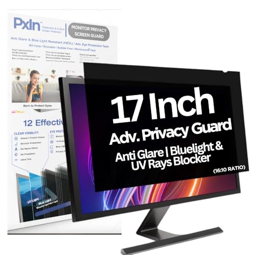 Image of PxIn 17 Inch (16:10) Laptop Privacy Filter Guard | No Eye Strain | Anti Glare & Blue Light UV, Anti Scratch