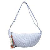 EcoGleam Sac à bandoulière pour femme - Style rétro - Grande capacité - Sac à bandoulière en demi-lune - Pour les voyages, le shopping, le travail et l'utilisation quotidienne, bleu, 14,96 x 3,94 x