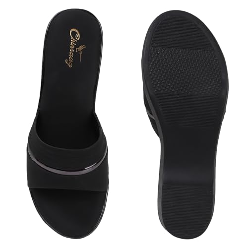 Image of Chinraag Women's Embellished Toe-Ring Comfort Flats | Stylish Casual Slip-On Sandals for Women (CR-388-P)