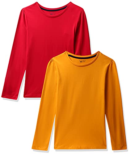 Image of Amazon Brand - Symbol Girl's Regular Fit T-Shirt (PAG 507 Mustard & Red 2-3 Years)
