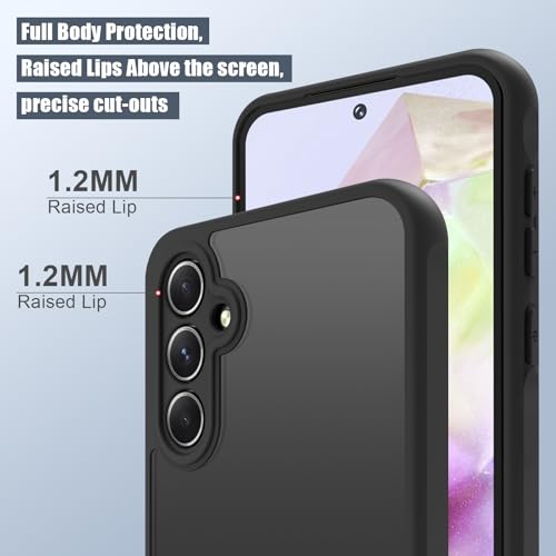 Image of Tobfit Silicone Phone Case for Samsung Galaxy A35, Durable Shockproof Phone Cover for Samsung Galaxy A35(Clear-Black)