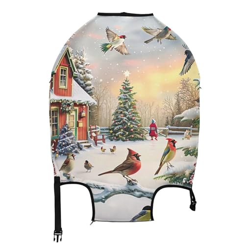 Joisal Christmas Cabin Suitcase Cover Custom Luggage Protector Personalized Traveling Travel Suitcase Accessories, S, Fits 18-20 Inch Case2