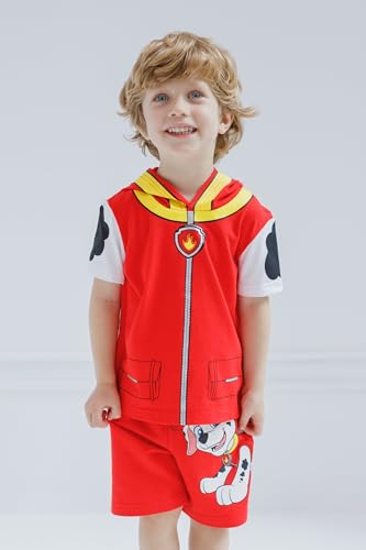 Image of Paw Patrol Chase Skye Rubble Marshall Cosplay T-Shirt and Bike Shorts French Terry Outfit Set Toddler to Big Kid