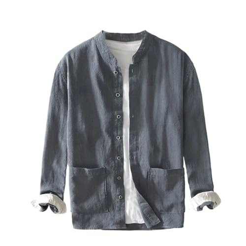 Chemise homme coton et lin style japonais pour un look Harajuku décontracté