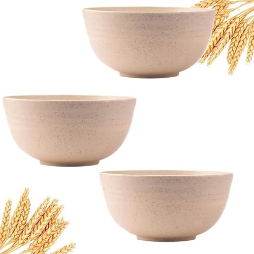 GZTFPQ Kunststoffschüssel-Set, unzerbrechliche Müslischalen, leichte wiederverwendbare Schüsseln, leicht, mikrowellen- und spülmaschinengeeignet, 3 umweltfreundliche Nudeln für Reis, Salat, Nudeln
