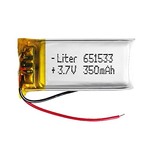 Batería 651533 LiPo 3.7V 350mAh 1.295Wh 1S 5C Liter Energy Battery para Electrónica Recargable teléfono portátil vídeo smartwatch Reloj GPS - No Apta para Radio Control 35x15x6.5mm (350mAh|651533)