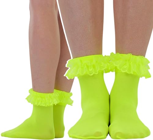 Image of ToBeInStyle Women's Indie Girl Ruffle Trim Heart Net Design Ankle High Fashion Socks