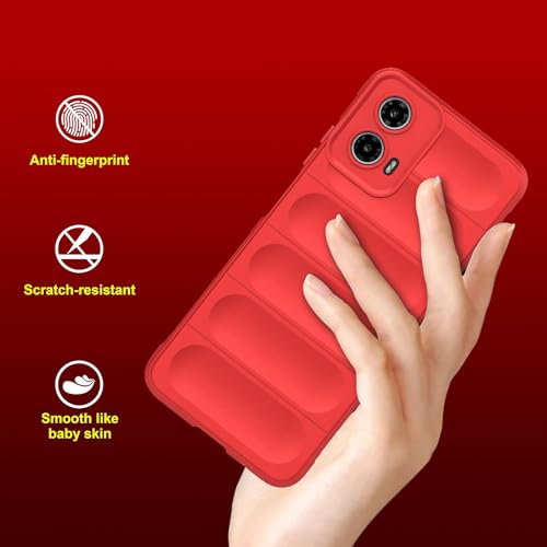Image of amazon basics Basic Case for Motorola Moto G34 5G / G45 5G (Silicone Red)