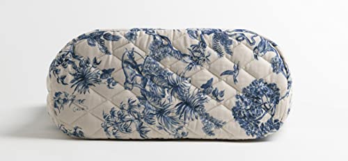 Maison D' Hermine Shopping Bag Cotton Quilted Tote Bag With Zipper Pockets & Small Pouch Shoulder Bag Grocery Bag For Gifts Beach Travel Lunch Perfect For Men Women (Bonobo - Blue) #TOP7