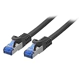 KAT7 Ethernetkabel Netzwerkkabel - geschirmte 2 x RJ45-Stecker LAN Stecker , vergoldete Kontaktflächen , mit angespritzter robuster Knickschutztülle - Knickschutz , hochwertiger Innenleiter , Längenangabe am Stecker