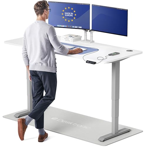 Image of Desktronic HomePro Standing Desk 72x30 - Made in Europe, Ergonomic Sit Stand Home Office Desk, Electric Height Adjustable, Dual Motor, USB & USB-C Charging, Wobble-Free, Touchscreen, 3 Memory Presets