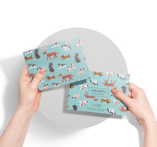 Image of Twigs Paper Note Cards - 12 Assorted Dog Pattern Designs with Envelopes - Made in the USA - Eco-Friendly Blank Note Cards for Everyday Correspondence - 5.5 x 4.25 Inches