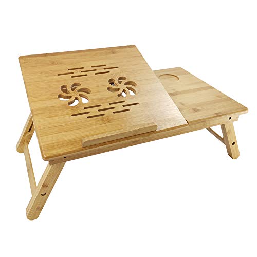 Support pour ordinateur portable réglable hauteur bambou - 5
