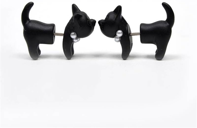 Cute Black Cat Stud Earrings - Sweet & Cute Animal Jewelry Gift for Women - Clip On Earrings for Halloween Decor - Image 7