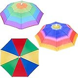 ★ Diseño fácil de abrir y plegar: estos sombreros de paraguas son muy fáciles de abrir. Pueden permanecer bien en la cabeza con la banda elástica, que no está demasiado apretada para causar dolor. Se pueden plegar como un paraguas normal y fácil de guardar.