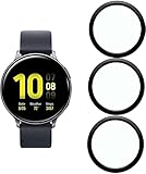 [3 Pack] KELOLIN Screen Protector for Samsung Galaxy Watch Active 2 44mm, 3D Curved Edge Anti-Scratch HD Ultra Shatterproof Flexible Protector Compatible with Samsung Galaxy Watch Active 2 44mm