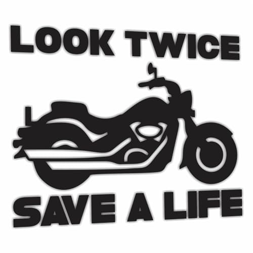 Look Twice Save A Life Vinyl Decal Bumper Sticker Motorcycle Safety Awareness Car Window Decal