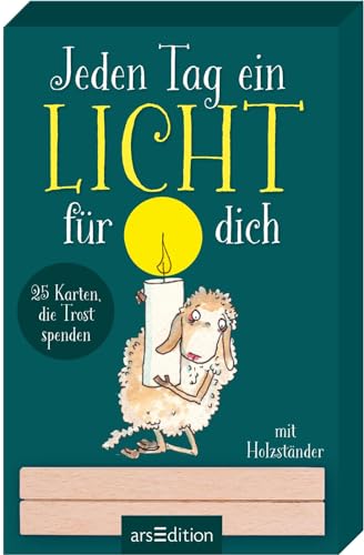 Jeden Tag ein Licht für dich: 25 Karten, die Trost spenden. Mit Holzständer | 25 berührende Postkarten zum Aufstellen oder Verschicken