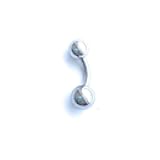 14 Gauge Surgical Steel Classic Unisex Body Piercing Barbell, 6mm x 6mm x 6mm, Silver, 0.01g