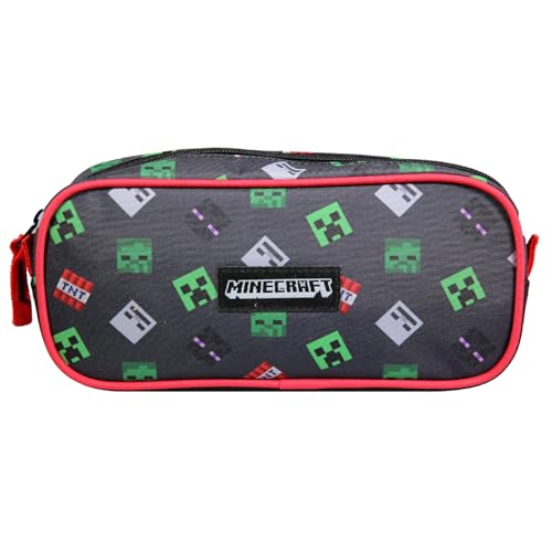 Bagtrotter Trousse Scolaire rectangulaire Minecraft Noir