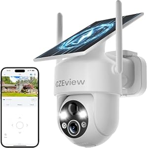 CZEview 2K Solar PTZ Überwachungskamera Akku Weiß