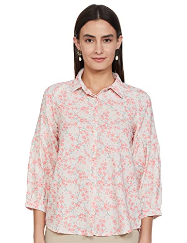 Image of Amazon Brand - Eden & Ivy Women Crepe 3 /4 Sleeve Regular Fit Shirt (Available in Plus Sizes)