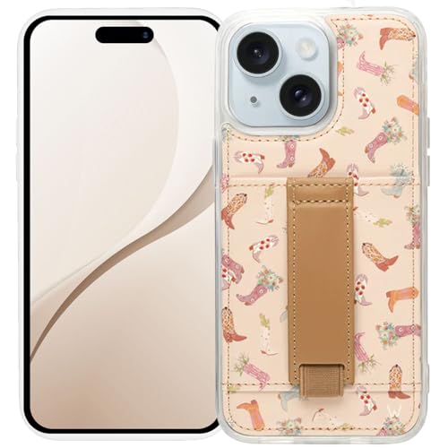 Étui portefeuille iPhone 14 Plus Walli avec porte-carte sécurisé et coque esthétique tendance pour femme
