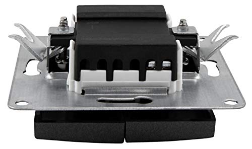 McPower Serien-Schalter Flair, 2-fach, 250V~/10A, Unterputz Lichtschalter, Schraubanschluss, Doppelschalter, Elegantes Design für moderne und zeitlose Einrichtungsstile, Dunkelgrau Anthrazit matt