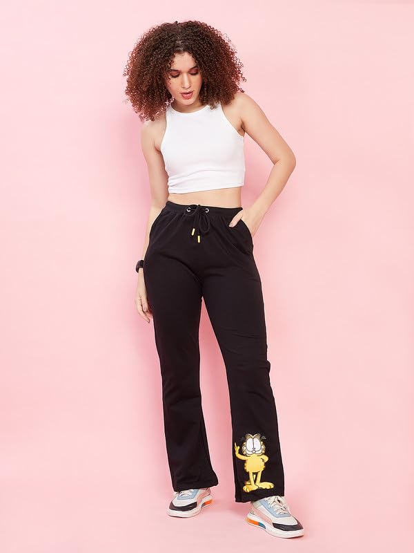 Image of Evolove Cotton Track Pants for Women with Side Pockets | Regular Fit Waistline Elastic Night Wear Joggers