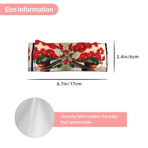 Red geraniums Picture Baby Bow Headband Stretchy and Soft for Newborns, Infants, Toddlers, and Kids Girls3
