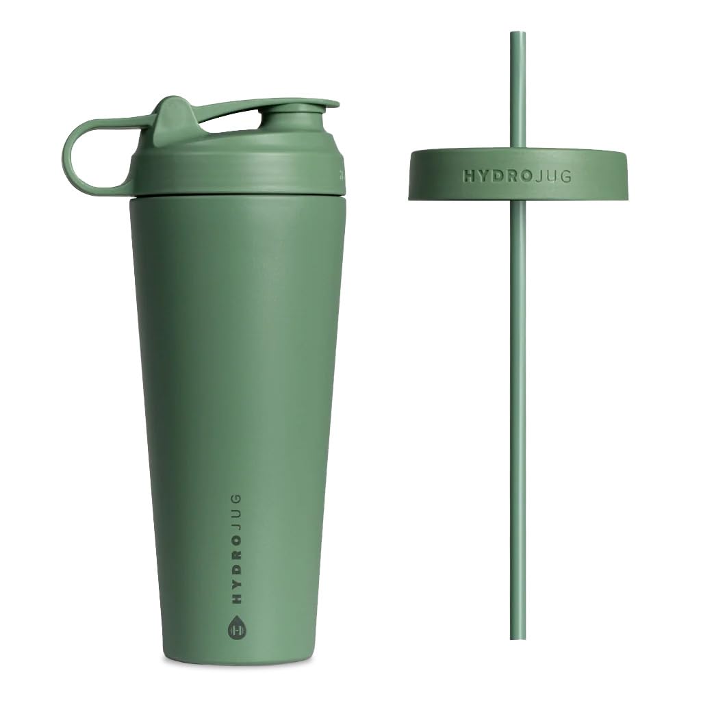 HydroJugStainless Steel Shaker Cup 24oz - Perfect For Protein Shakes, Pre-Workout Drinks, Iced Coffee - Easy Blending, Vacuum Insulated, Cup Holder Compatible, BPA Free - Keeps Temp For Hours