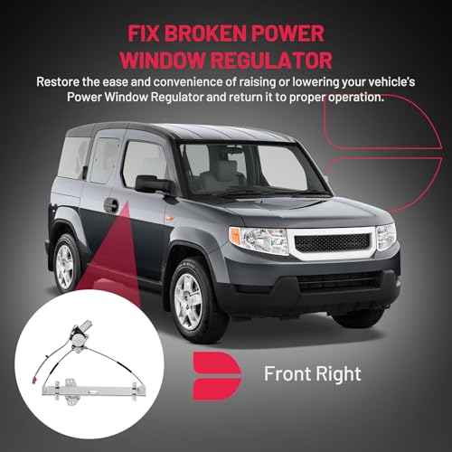 Image of BDFHYK 748-132 Power Window Regulator with Motor Front Right for 2003 2004 2005 2006 2007 2008 2009 2010 2011 Honda Element 03 04 05 06 07 08 09 10 11
