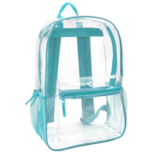 Image of Trail maker Clear Backpack Heavy Duty with Padded Straps, Side Pockets for Kids, Boys, Girls, School, Stadium Approved Events