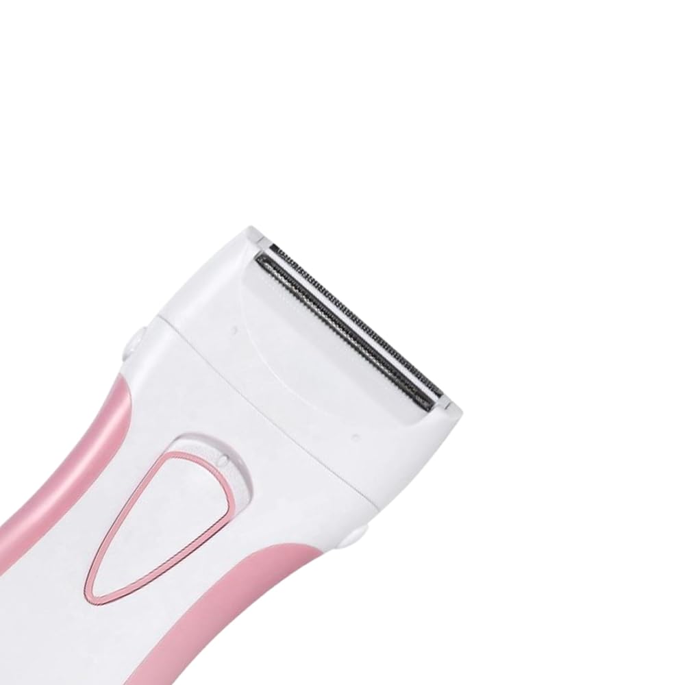 Electric Lady Shaver, Rechargeable Dual Blade Razor for Underarms, Bikini Line and Legs, White and Pink 1