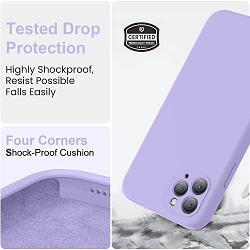 Image of Vooii Compatible with iPhone 11 Pro Case, Upgraded Liquid Silicone with [Flat Edges] [Camera Protection] [Soft Anti-Scratch Microfiber Lining] Phone Case for iPhone 11 Pro 5.8 inch - Light Purple