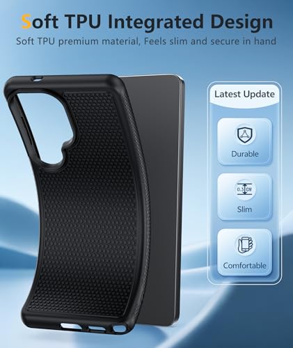 Image of FNTCASE for Samsung Galaxy S26 Ultra Case: Military Grade Drop Protection, 14ft Drop Tested, Screen Protector Included, Anti-Slip Anti-Fingerprint TPU Shockproof Phone Case Cover (Black)