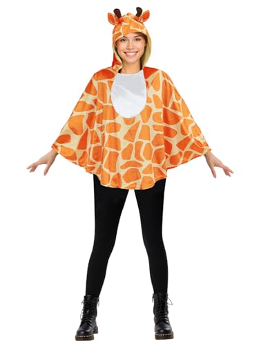 ROC PARTY Women's Giraffe Hooded Cape Costume, Giraffe Cloak for Halloween, Cosplay, or Winter Party