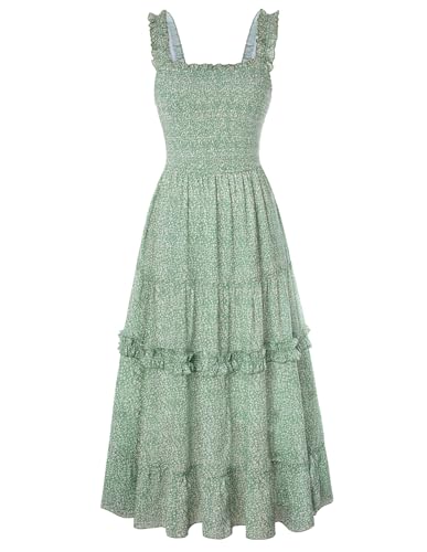 Women's Summer Floral Maxi Dress Easter Ruffle...