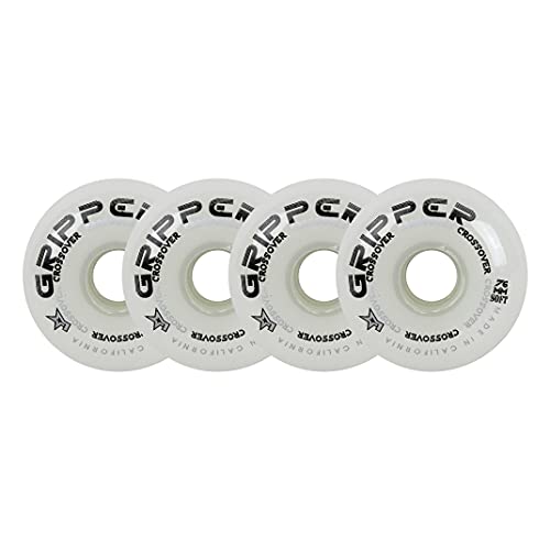 Labeda Roller Hockey Wheels Gripper Crossover Soft 76A White 76mm - Set of 4