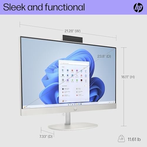 Image of HP 24-cr0026 23.8-inch All-in-One Desktop Computer, Intel Core i3-N300, 8GB Memory, 256GB SSD (9W2H5AA#ABA)