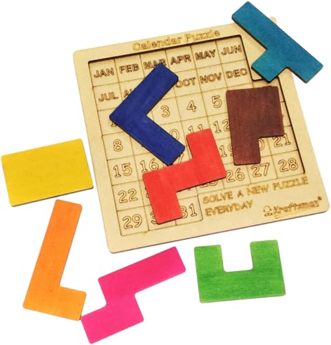 Image of Braintastic Wooden Assorted Jigsaw Puzzle, Pack of 8 Different Puzzles, Birthday Return Gifts, Party Pack, Return Favors for Kids-4+ yrs(12 Colors per Puzzle)