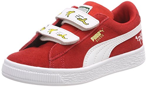 Puma Minions Suede V PS, Sneakers Basses Mixte Enfant, Rouge (High Risk Red-puma White), 32 EU