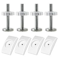 4 Stück Druckschrauben und 4 Sicherheits Wandschutz Pads, Treppenschutzgitter Verlängerung 8-teiliges Set, Gewindestangen für Babygitter ohne Bohren für Haustier Kindergitter Treppengitter