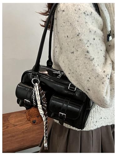 Verdusa Women's Vintage Buckle Shoulder Handbags Top Handle Underarm Shoulder Bag with Pockets4