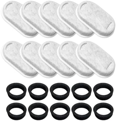 Sesyomr Cat Water Fountain Filters - 4 Pack Replacement For Round Stainless Steel Pet Fountains