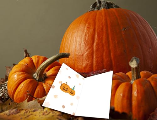 HEYINSHEN Biglietto di compleanno con zucca autunnale buon compleanno zucca biglietto del Ringraziamento biglietti di auguri di compleanno con busta carino autunno Ringraziamento biglietto regalo di