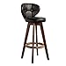 Tabouret de Bar Chaise Tabouret de Bar pivotant avec Dos et Les Jambes en Bois PU Cuir rembourré Siège Petit Restaurant Tabouret Île de Cuisine Tabouret de Bar (Couleur : Noir)