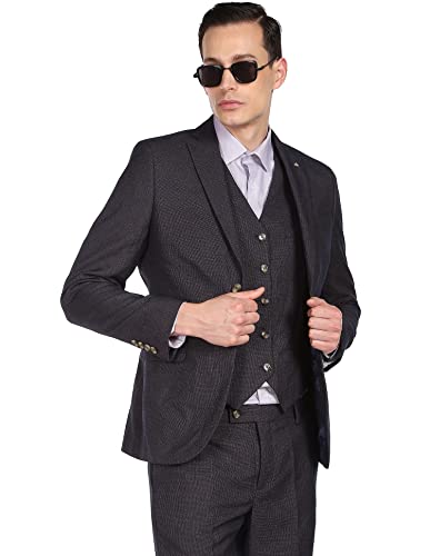 Image of Arrow Men's Polyester Blend Self Design Formal Business Suit Pants Set
